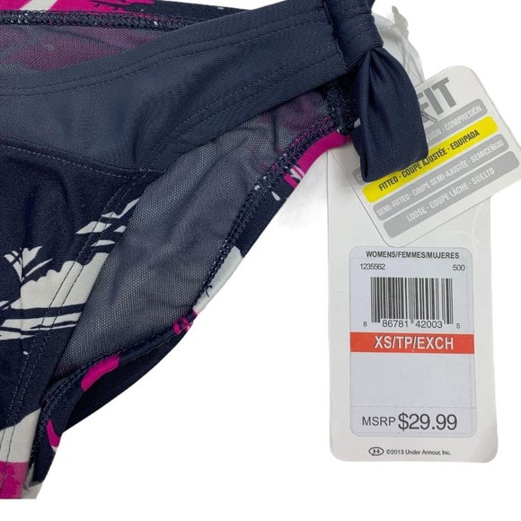 Under Armour XS Swim NWT Bottom Bikini Navy Pink 1 - Picture 3 of 3